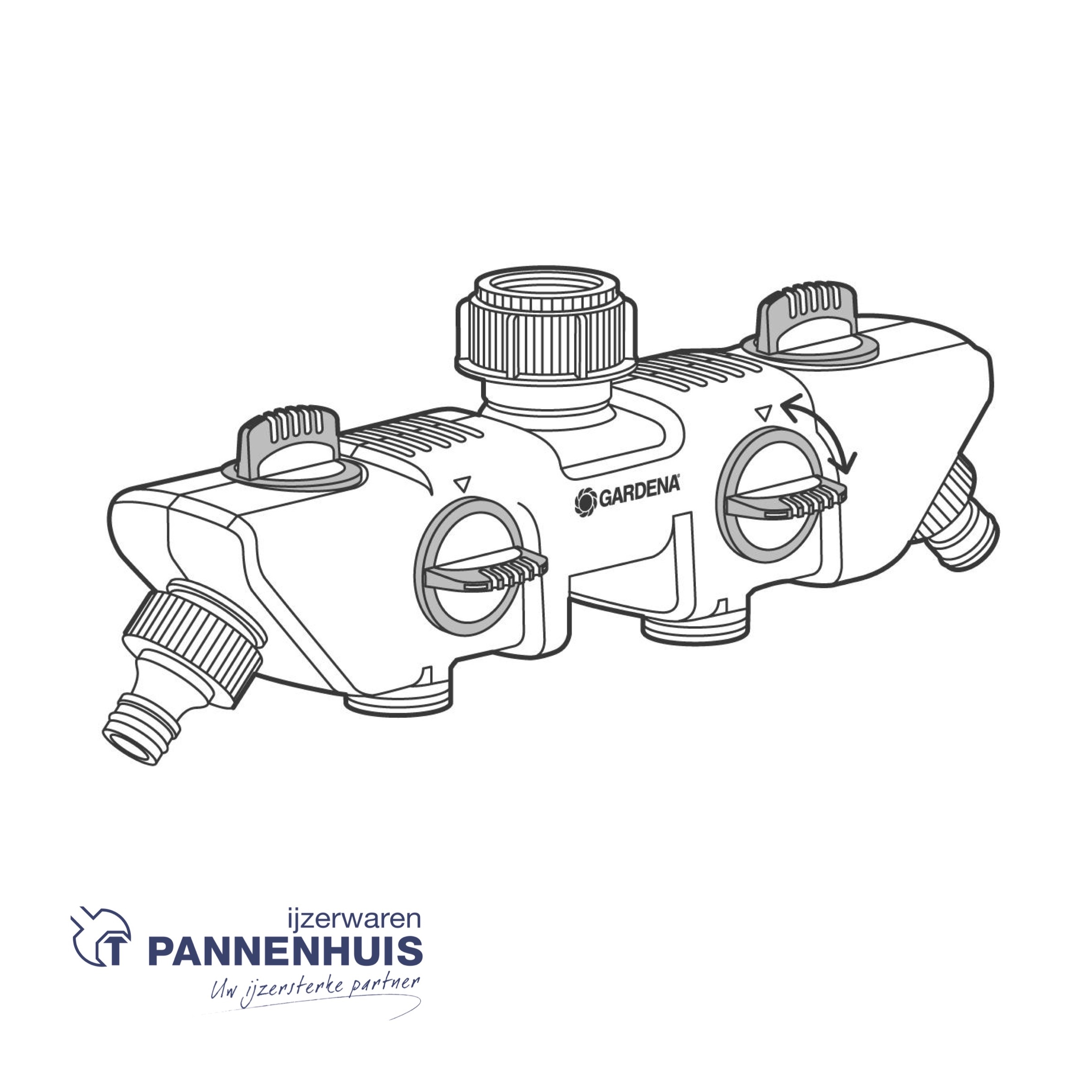 Gardena 4-weg waterverdeler - Afbeelding 4