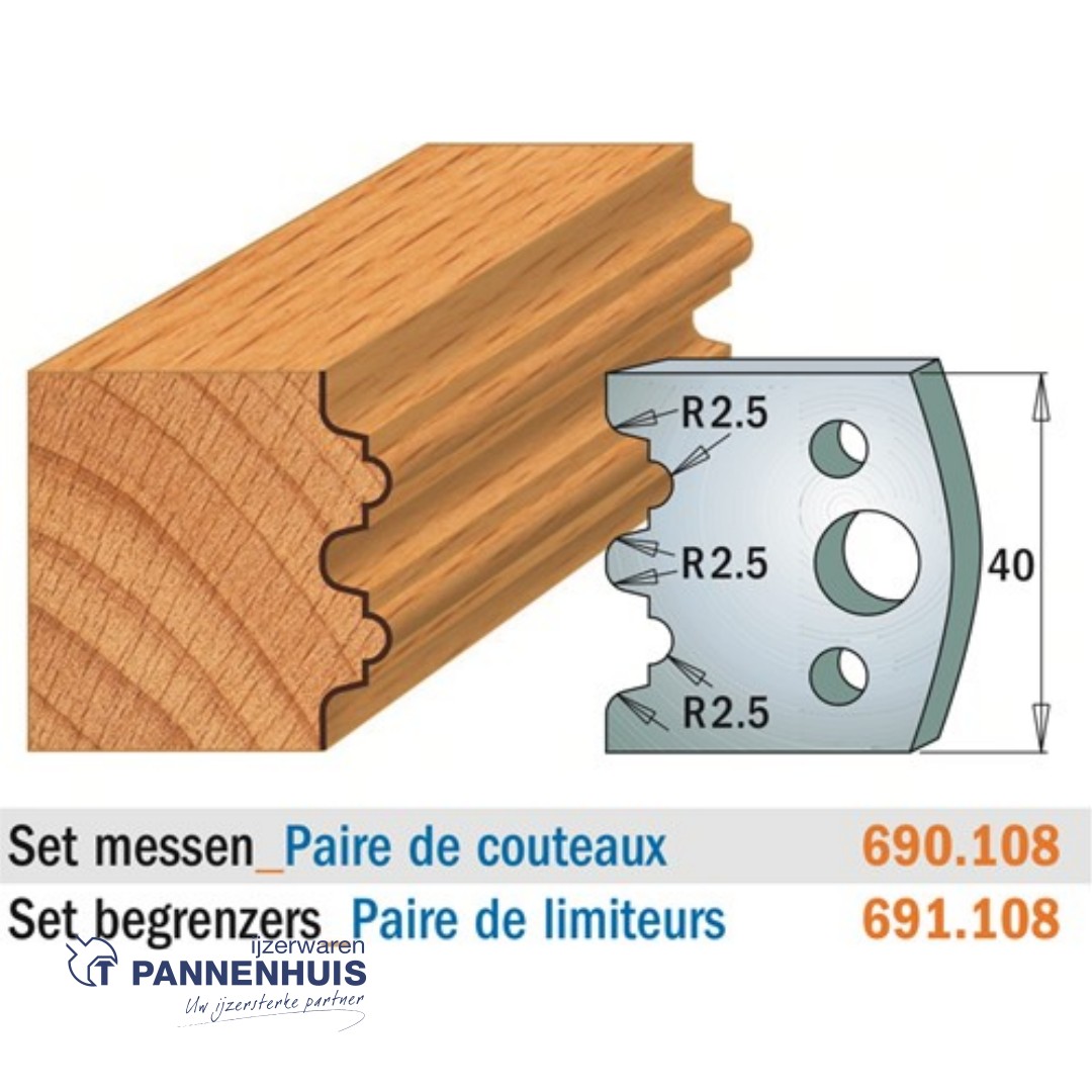 CMT Profielmessen I=40x4mm 2 stuks nr.108