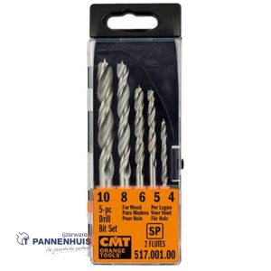 CMT 5-delige spiraalborenset (enkele spiraal) D=4,5,6,8,10mm Z2 SP