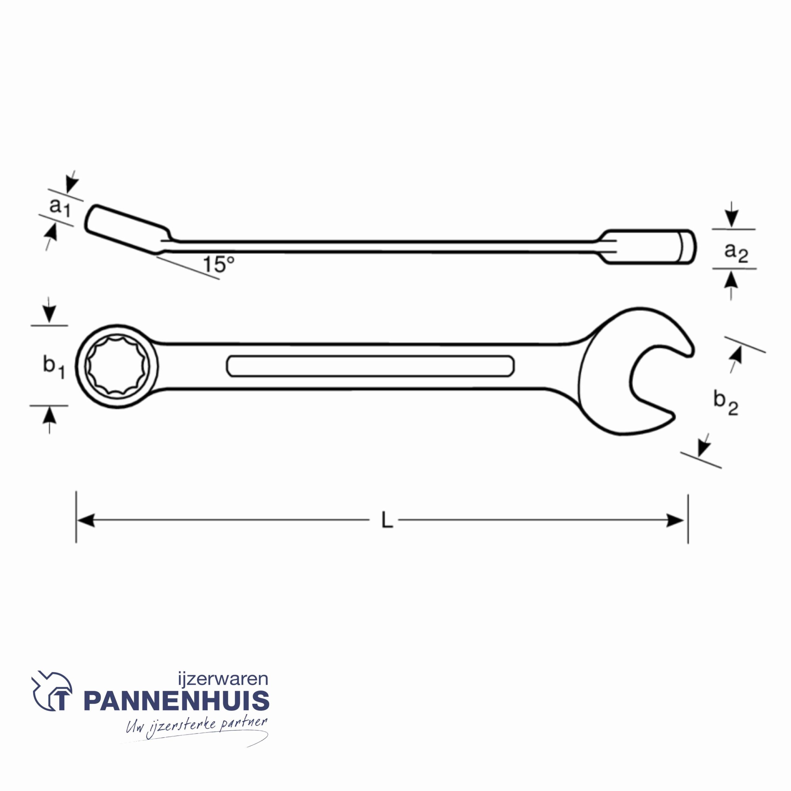 Bahco Steekringratelsleutel lengte 191 mm 14 mm metrisch - Afbeelding 4