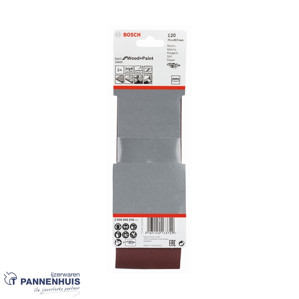 Bosch Schuurband X440 75x457 K120 BFW 3 St. - Afbeelding 2