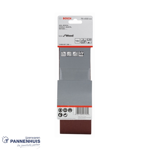 Bosch Schuurband X440 75x533 K120 BFW 3 St. - Afbeelding 2