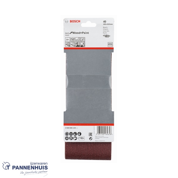 Bosch Schuurband X440 100x610 K 40 BFW 3 St. - Afbeelding 2
