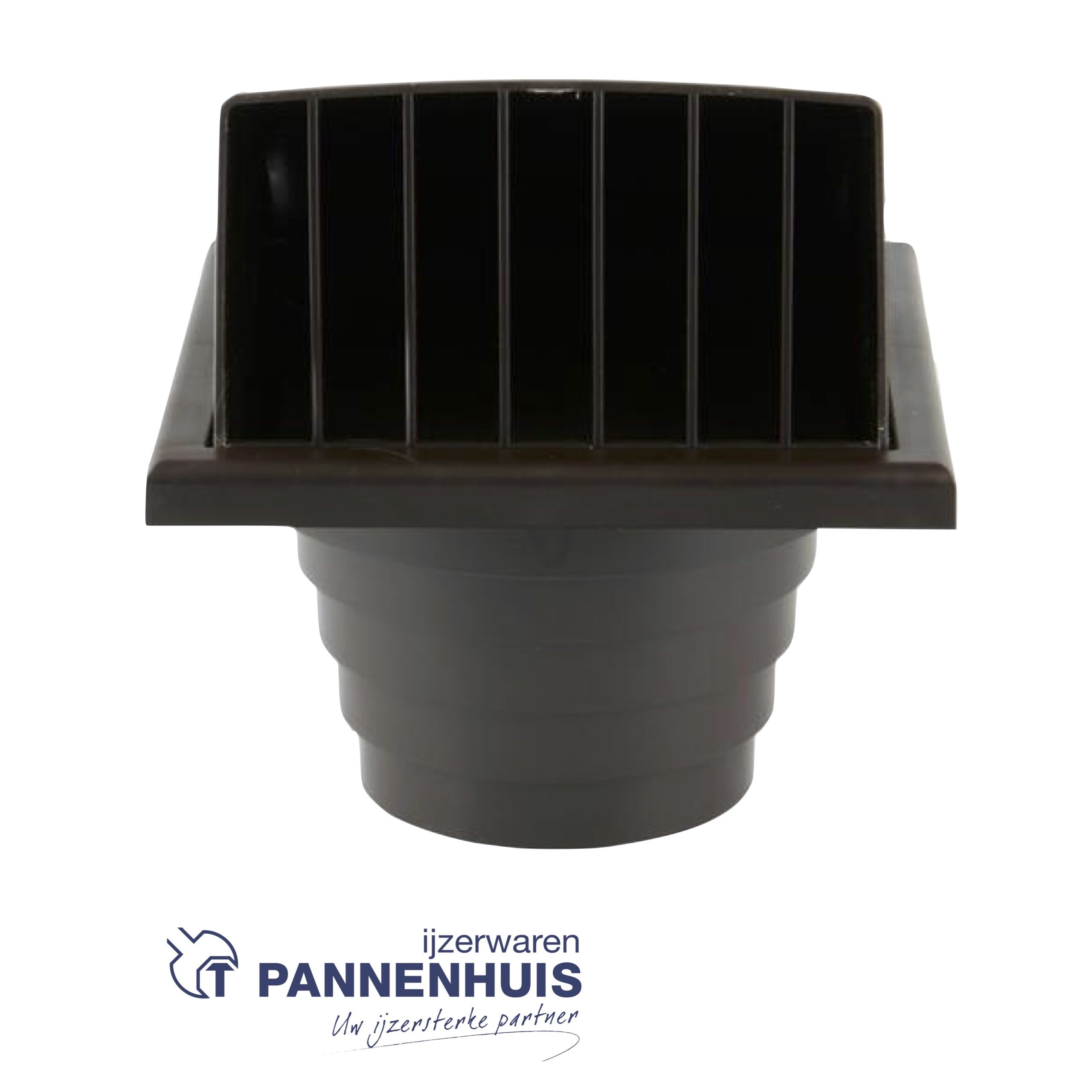 Renson PVC dampkaprooster met klep nr.741 (100->130) Bruin