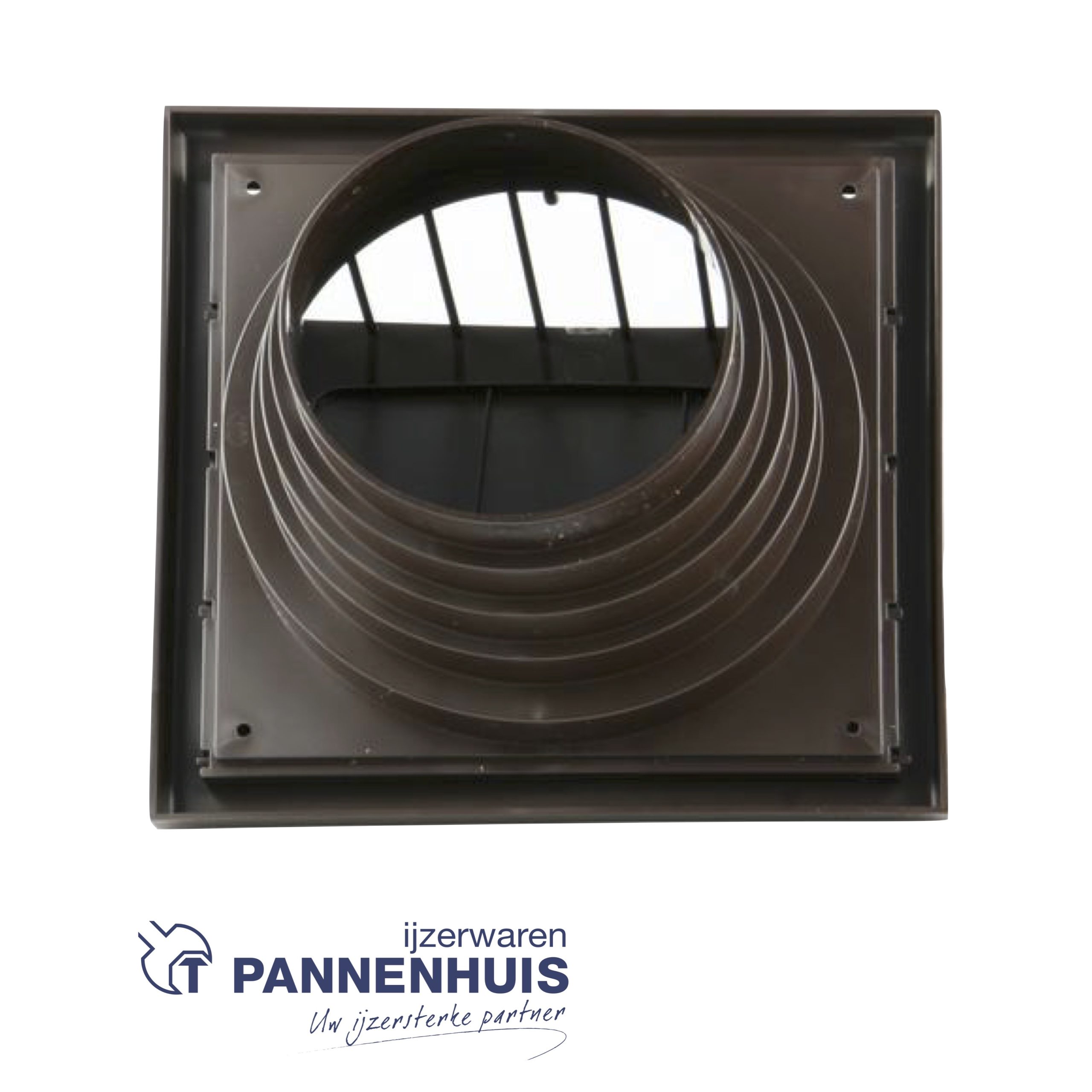 Renson PVC dampkaprooster met klep nr.741 (100->130) Bruin - Afbeelding 3