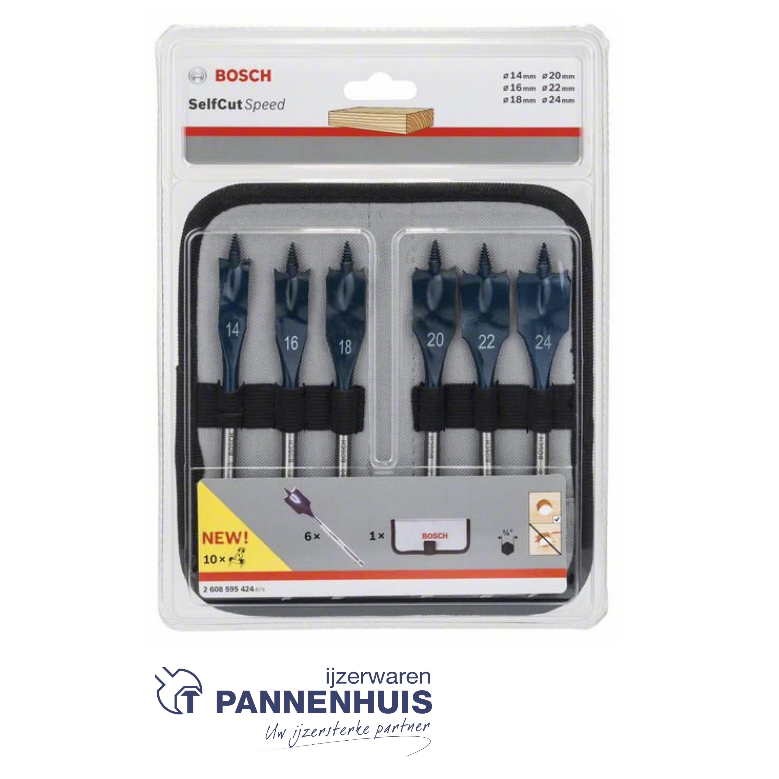 Bosch 6-delige speedborenset Self Cut Speed 14/16/18/20/22/24 mm - Afbeelding 2