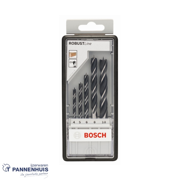 Bosch 5-delige houtspiraalboorset 4 5 6 8 10 mm - Afbeelding 2
