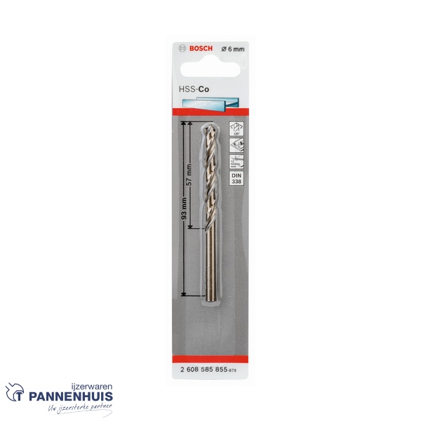 Bosch Metaalboor HSS-Co, DIN 338, 6 x 57 x 93 mm - Afbeelding 2