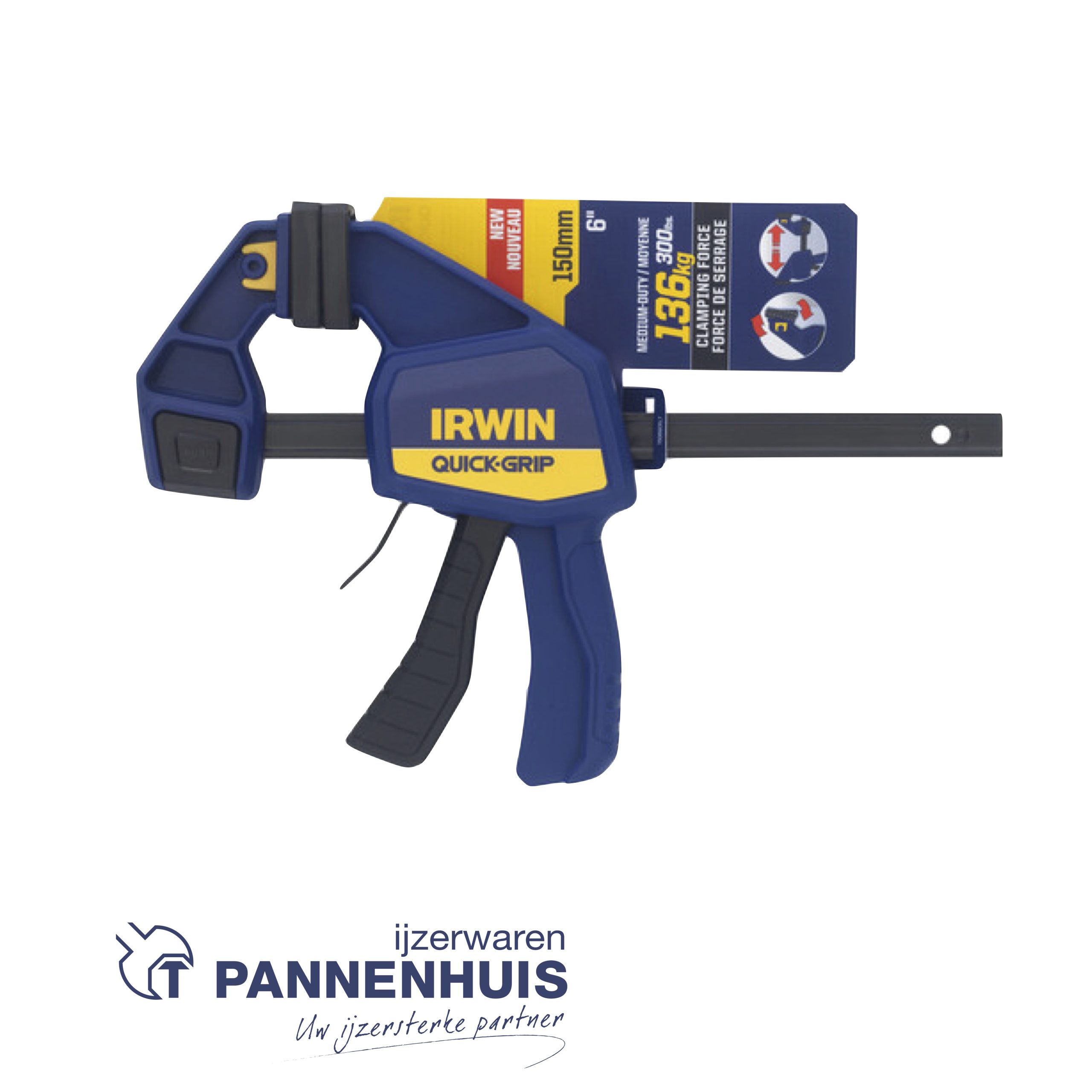 IRWIN 150 mm (6") Medium-Duty eenhandslijmtang/spreider