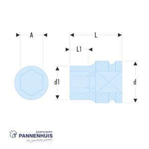 Facom NM.27A DOPPEN IMPACT 1′ 6 KANT 27 MM
