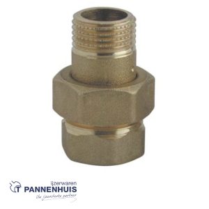Schroefkoppeling messing M/V 1″