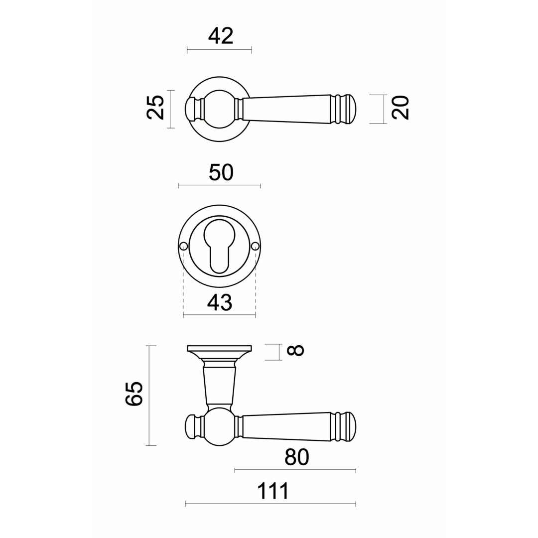 Deurkruk Pro ANNA-LUCIA Inox Plus R+E CYL - Afbeelding 2