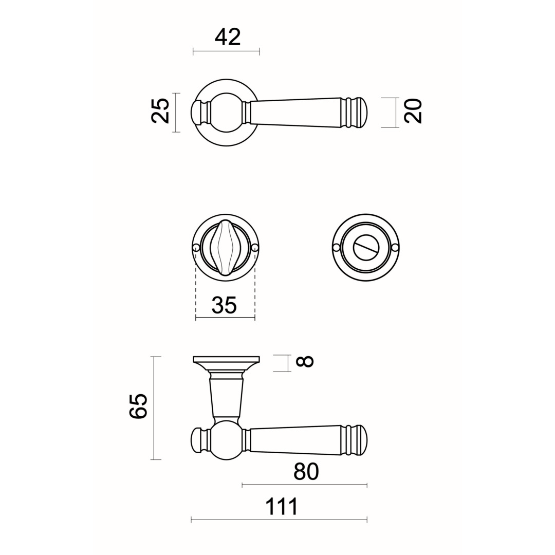Deurkruk Pro ANNA-LUCIA Inox Plus R+WC - Afbeelding 2