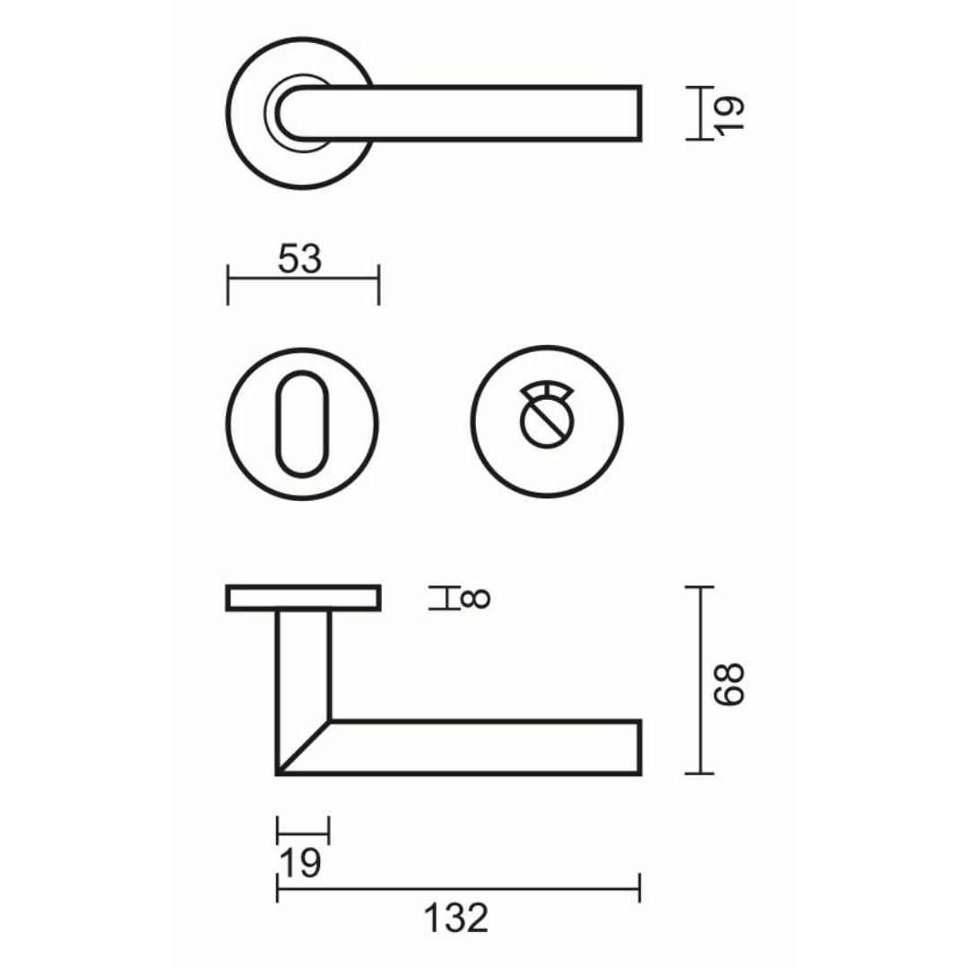 Deurkruk Pro ECO I SHAPE 19MM R+WC - Afbeelding 2