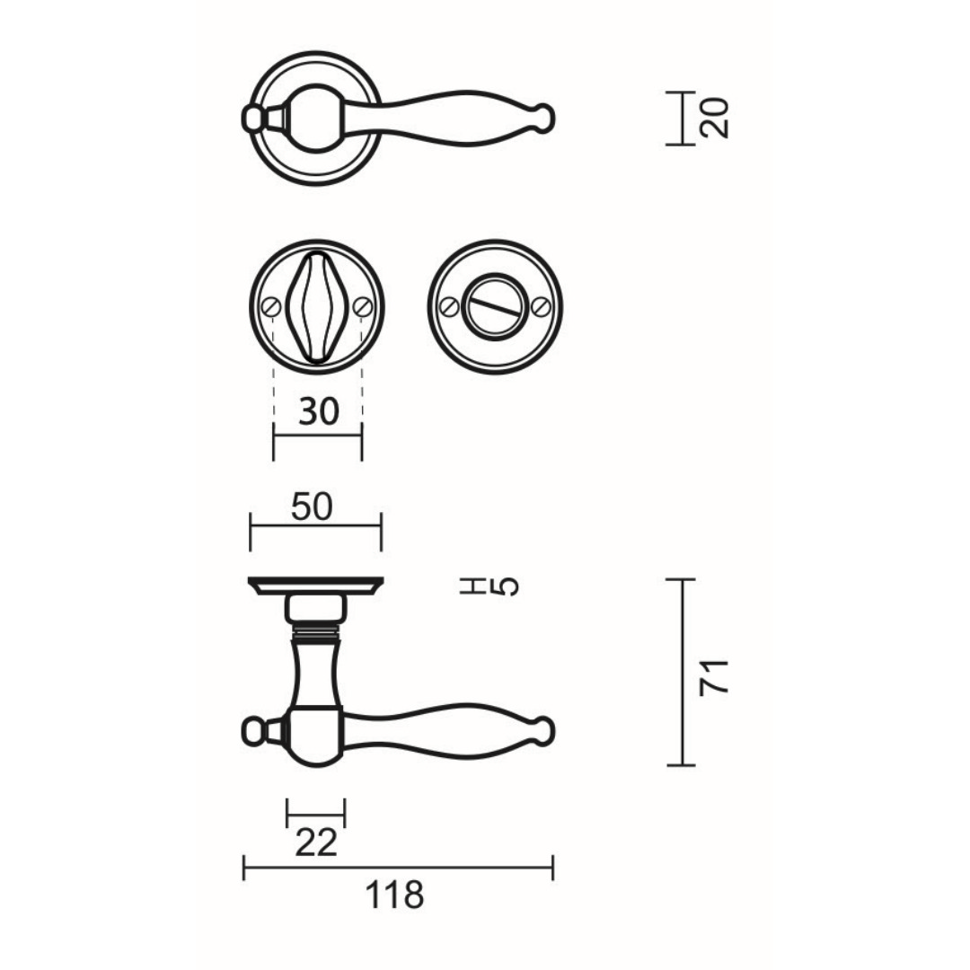Deurkruk pro NATALIE BRONS R+WC - Afbeelding 2