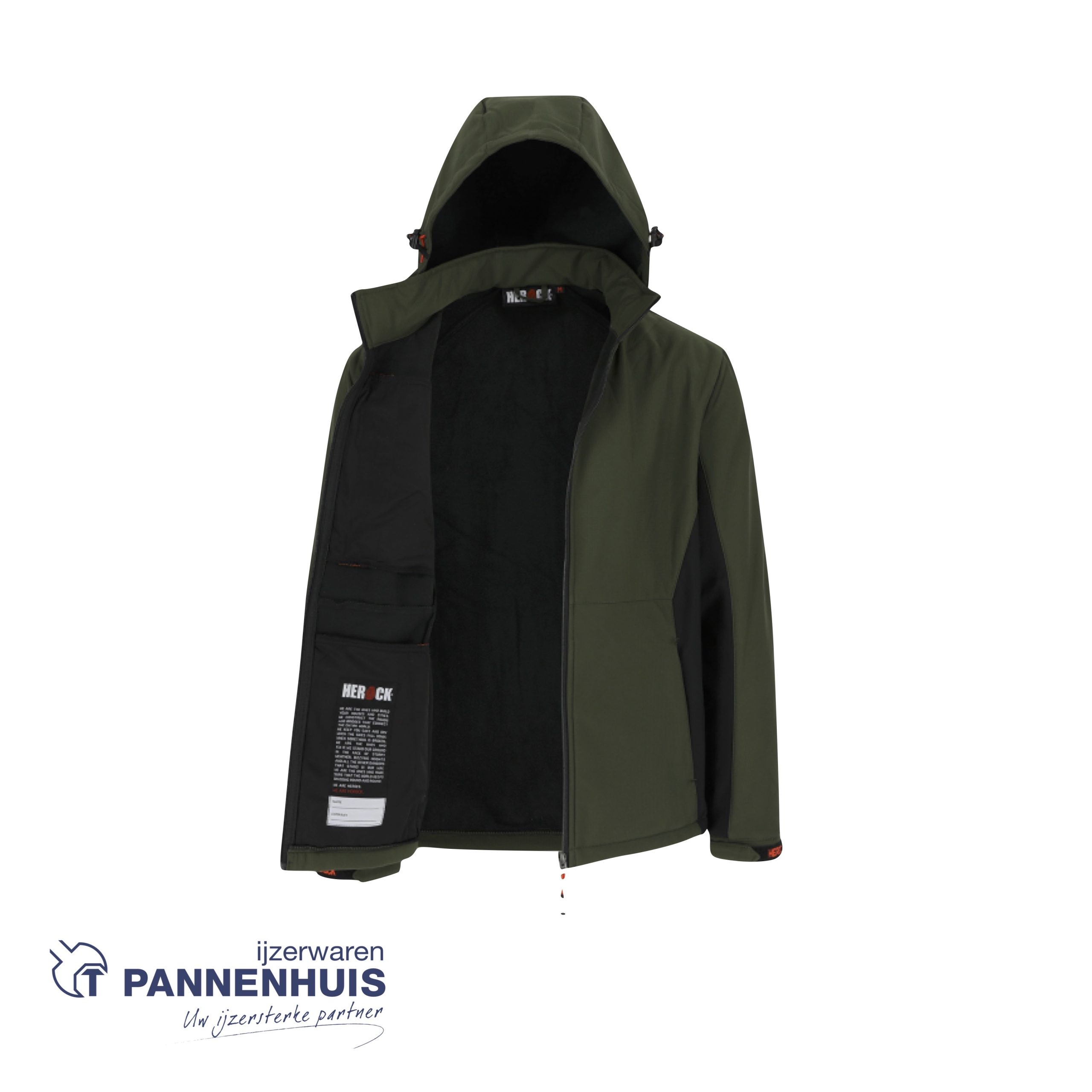 Herock Trystan softshell vest Donker Kaki/ Zwart M - Afbeelding 4