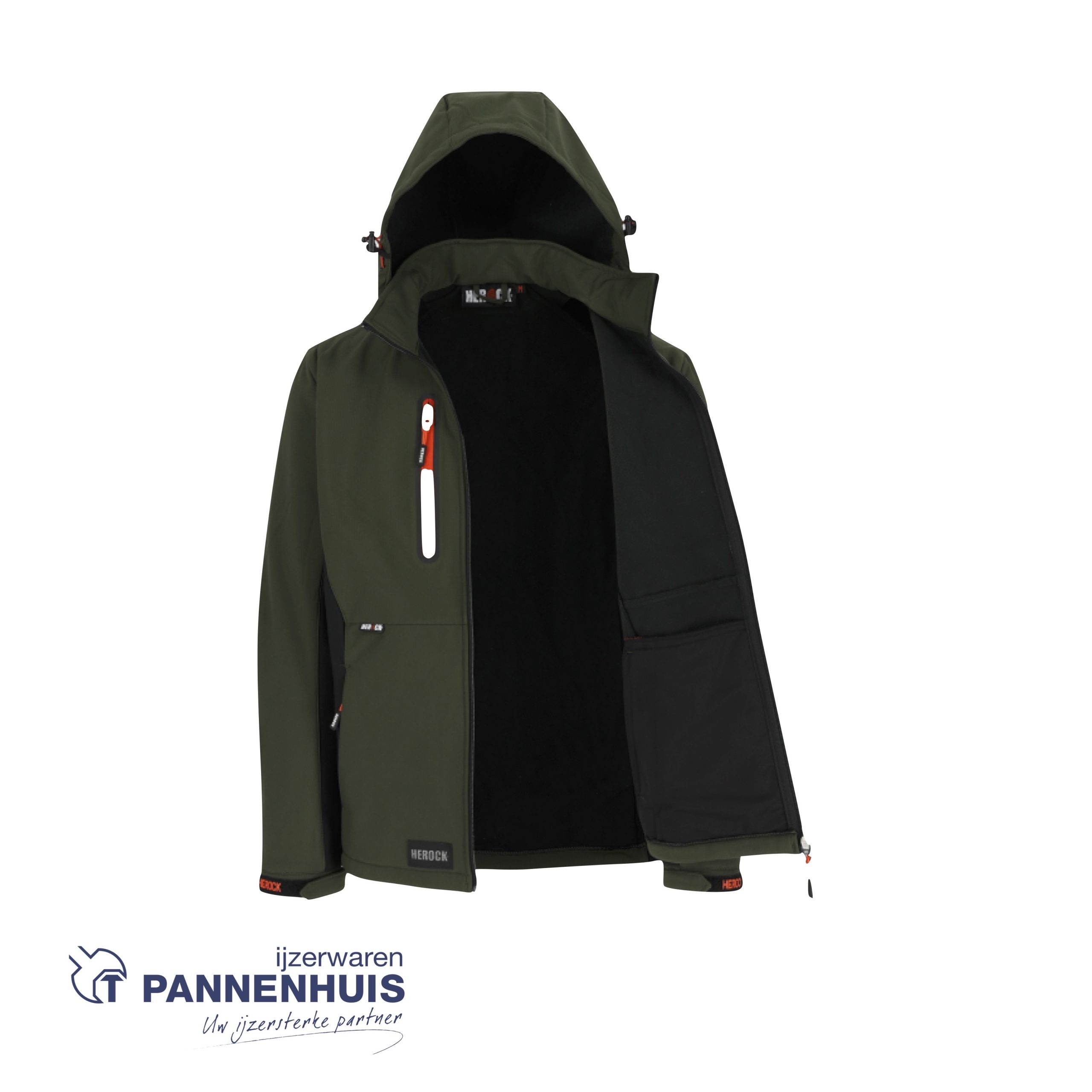 Herock Trystan softshell vest Donker Kaki/ Zwart M - Afbeelding 5