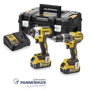 Dewalt DCK266P2T 18V set Schroef/klopboormachine + slagschroevendraaier 2×5.0Ah in TSTAK