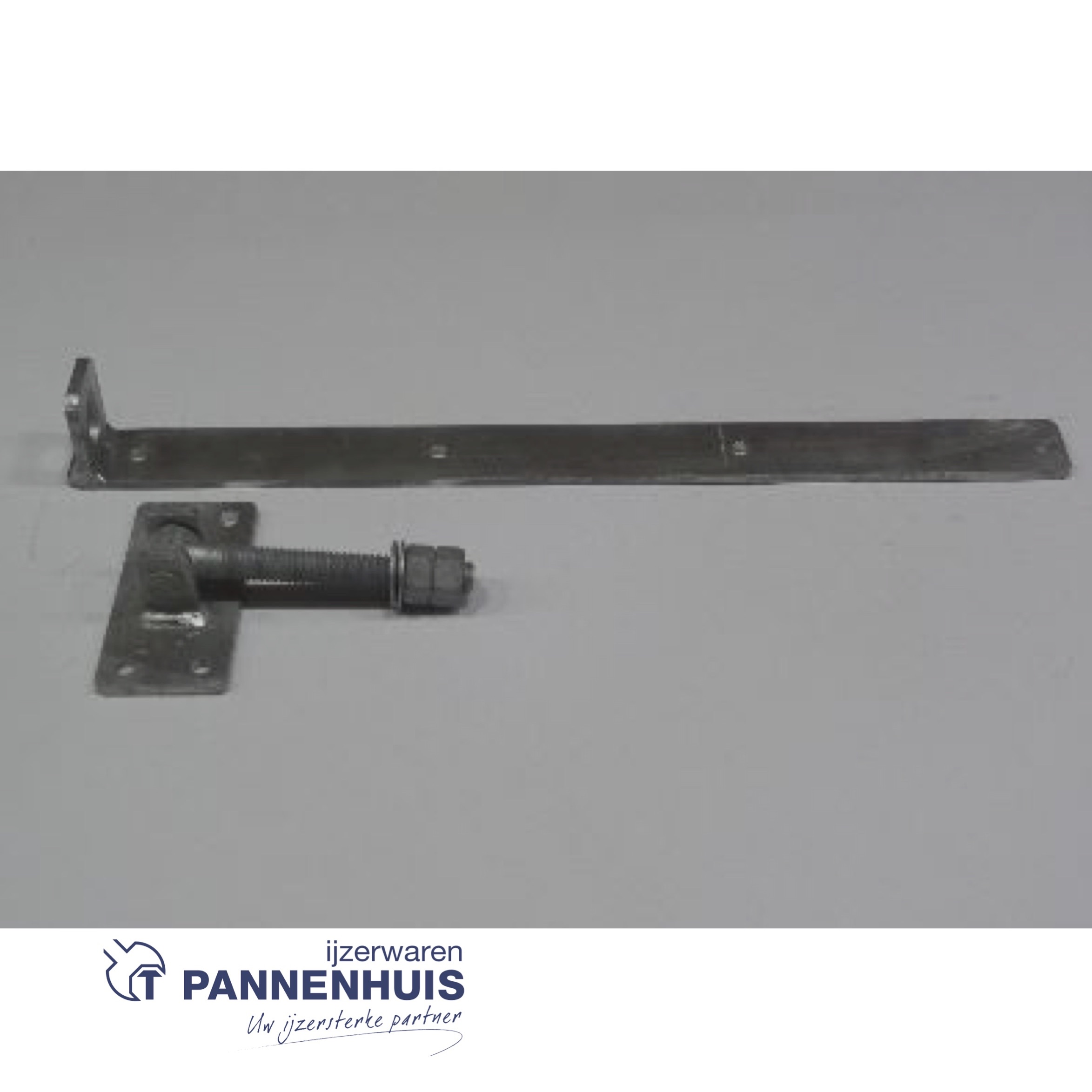 Verstelbaar poortbeslag - heng: 600x50x6mm - plaat: 145x70x6mm verzinkt - Afbeelding 2