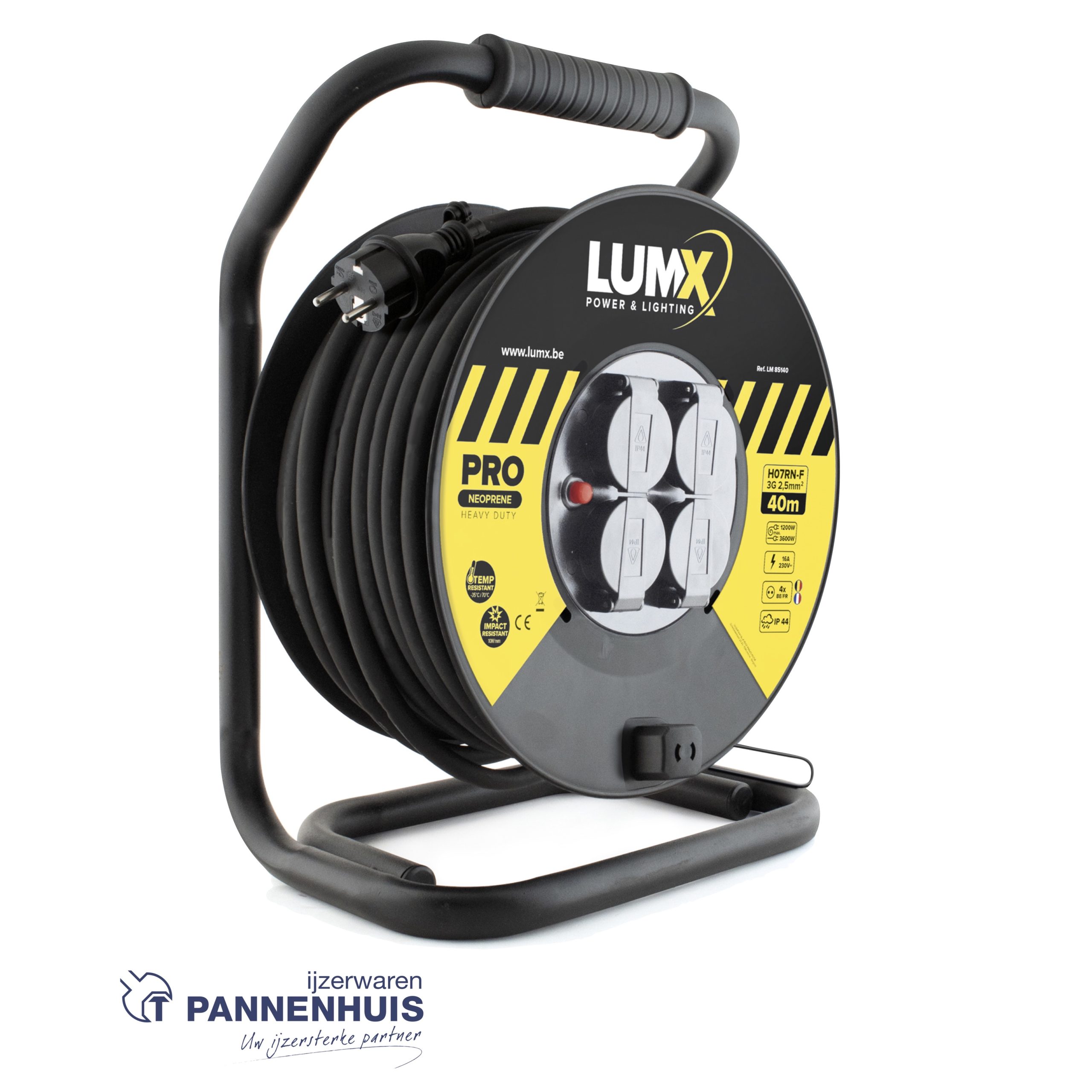 Lumx Kabelhaspel professioneel - 40 m PRO - 2,5 mm2