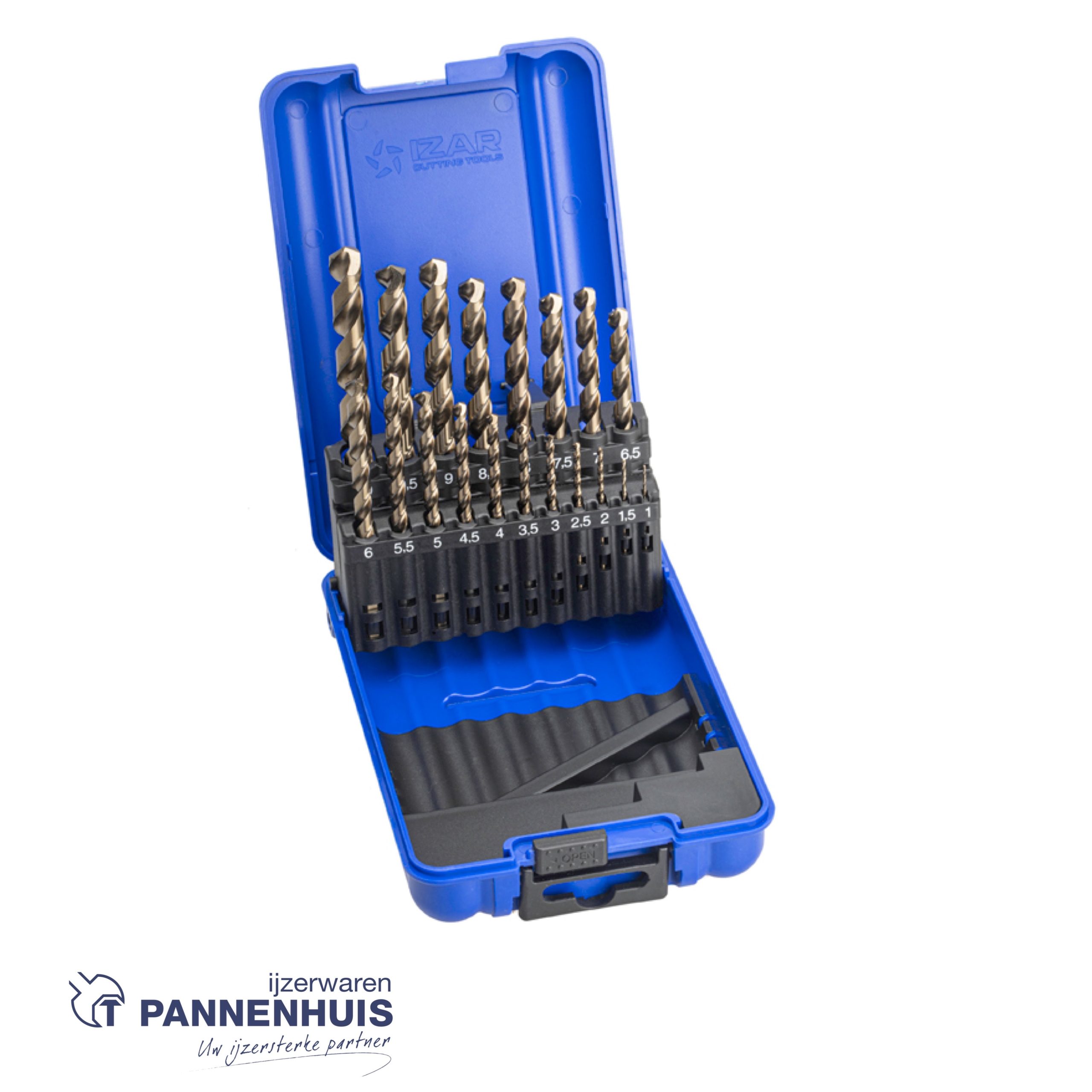 Izar Borenset HSSCo 1-10mm x0,50 1021 HHSCo 1021 DIN 338 W 19-delig box