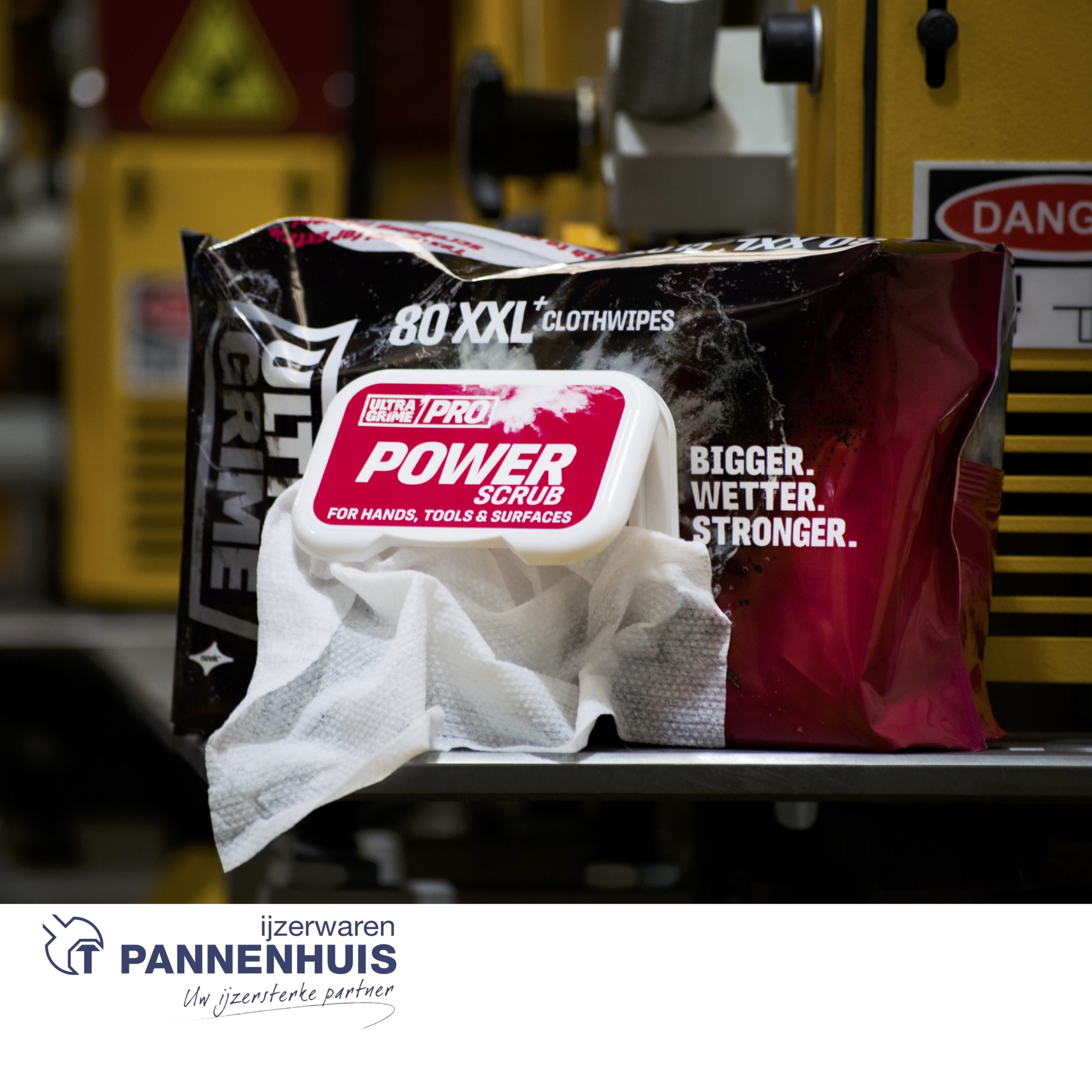 Ultragrime Pro Power Scrub Wipes 80 st per verpakking rood - Afbeelding 3