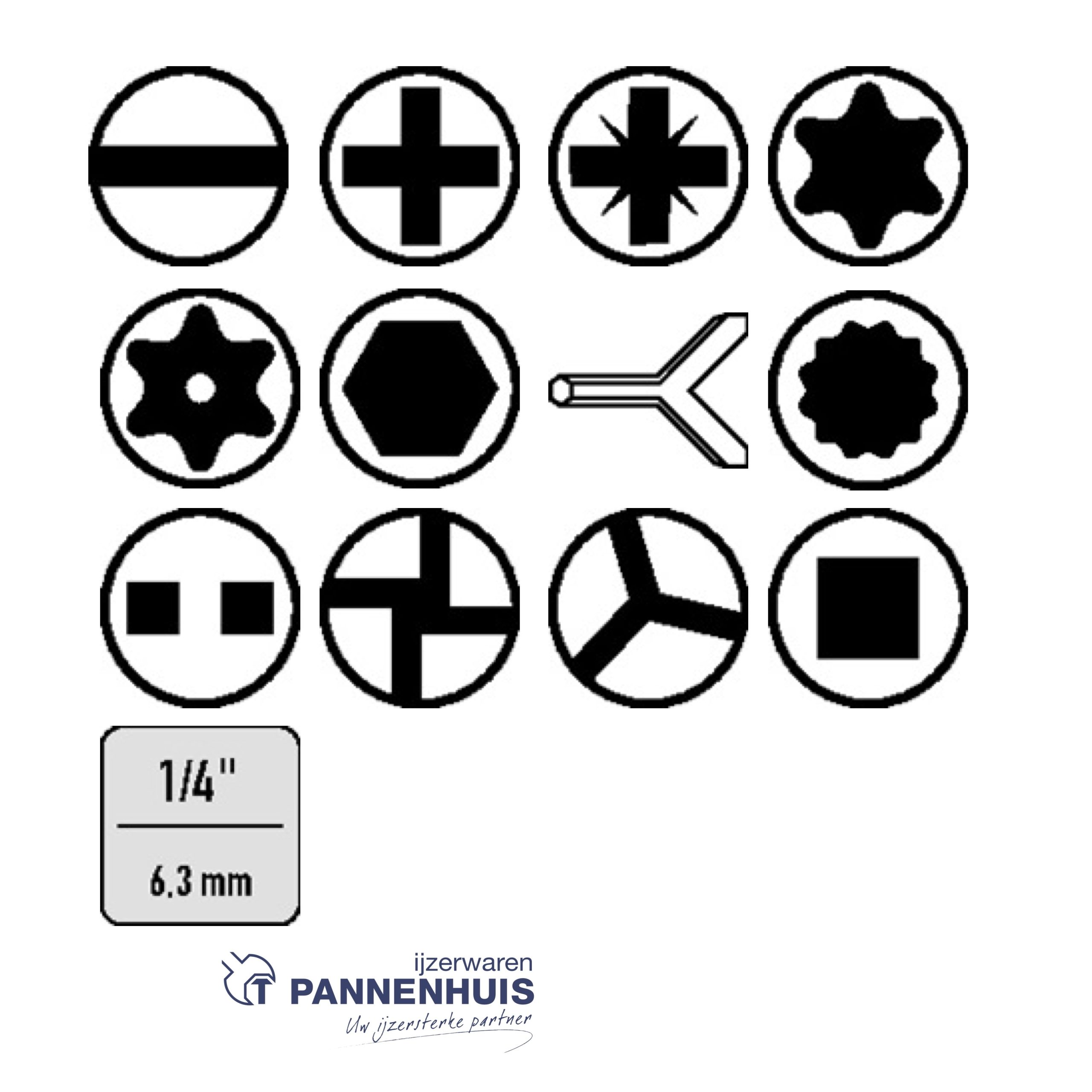 Tecwerk Bitassortiment 75-delig voor borgschroeven - Afbeelding 5