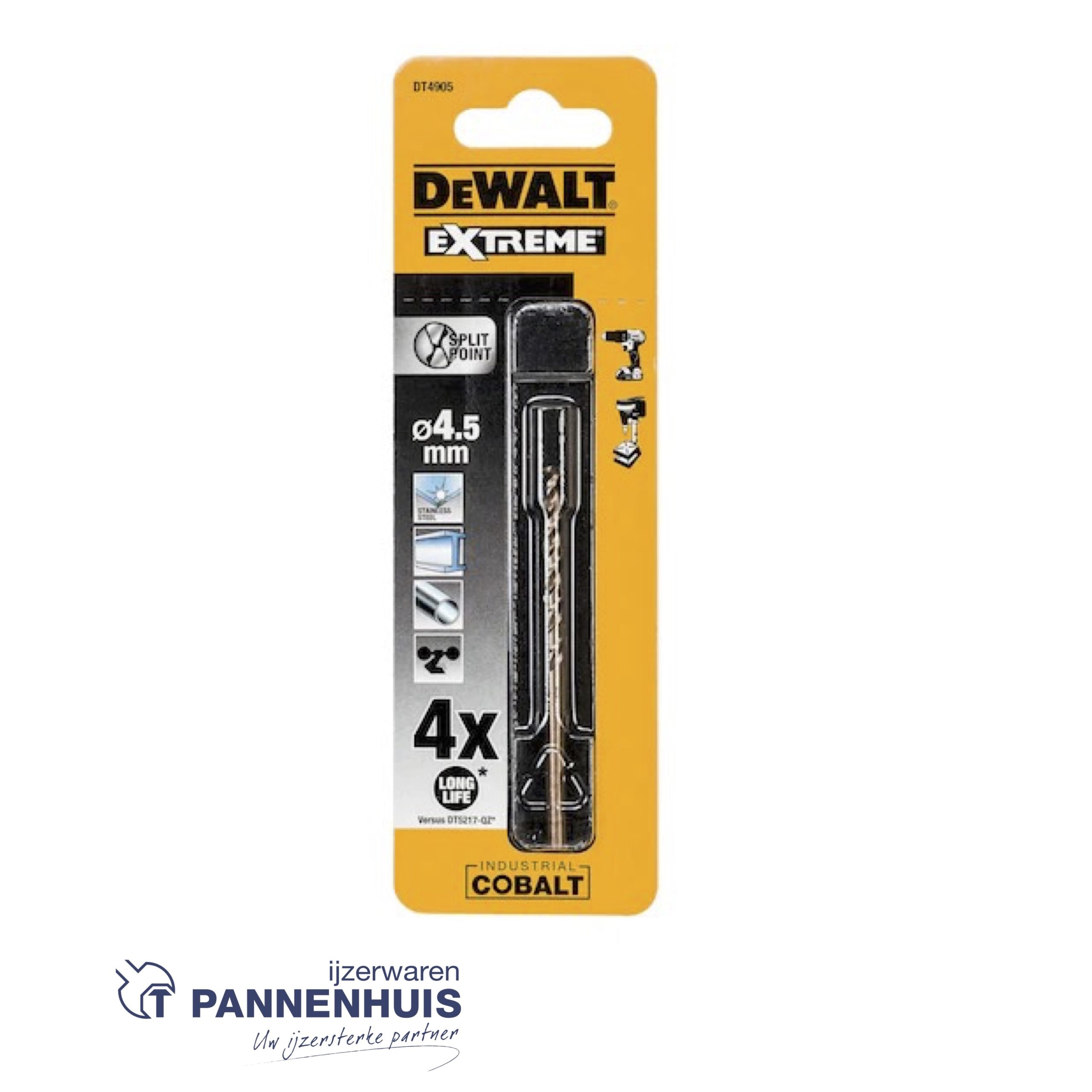 Dewalt Cobaltboor industrial 4,5mm DT4905 - Afbeelding 2
