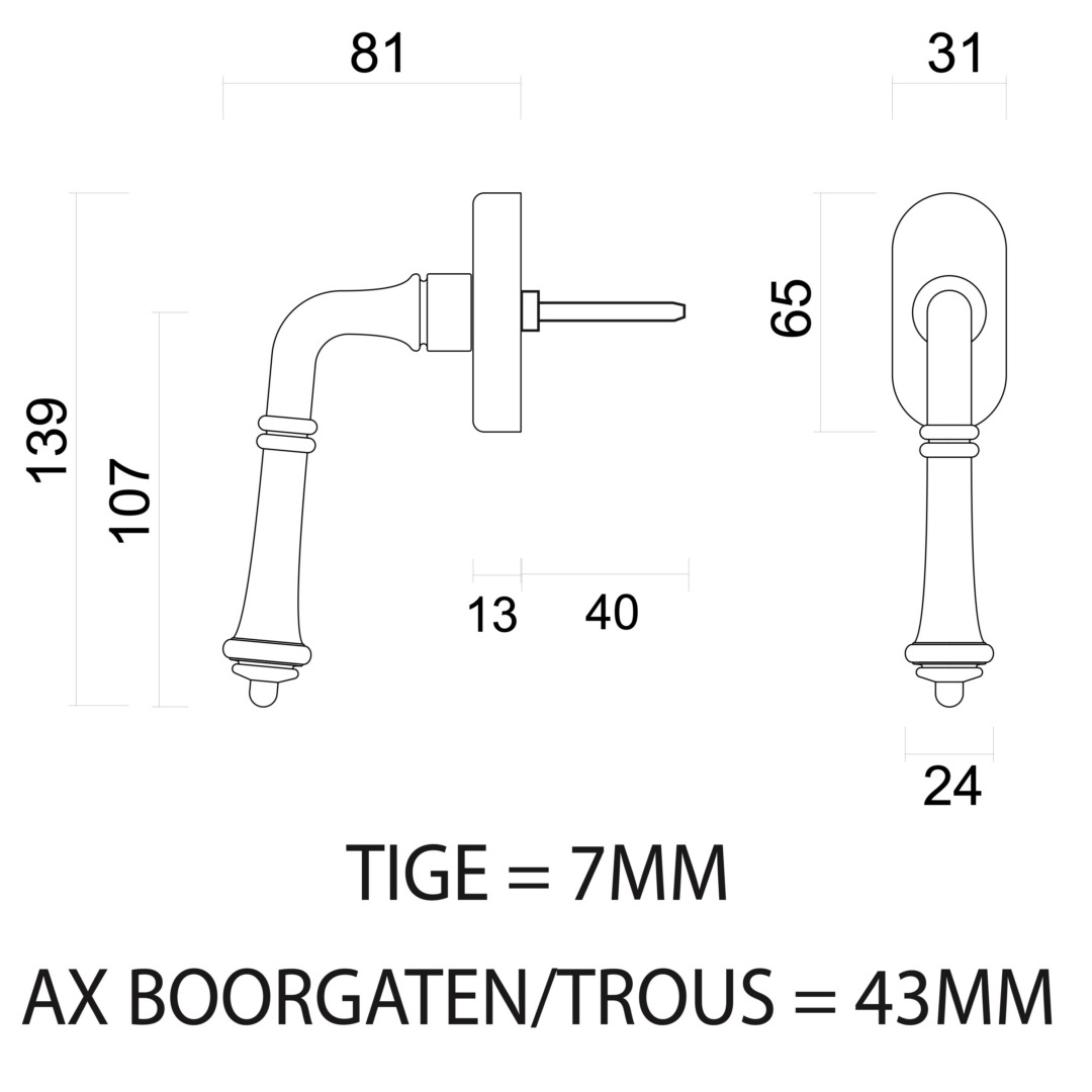 Raamkruk TARASCON DK ROEST - Afbeelding 2