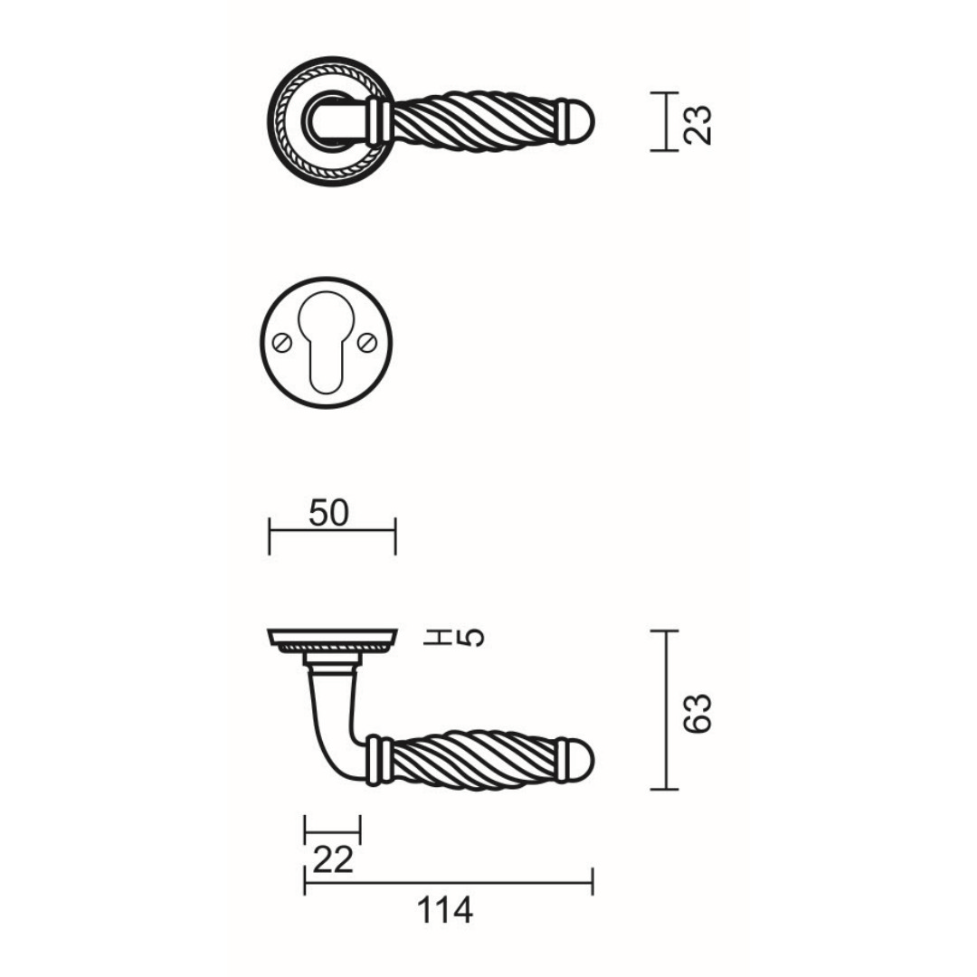 Deurkruk Pro NIKITA ZWART R+E CYL - Afbeelding 2