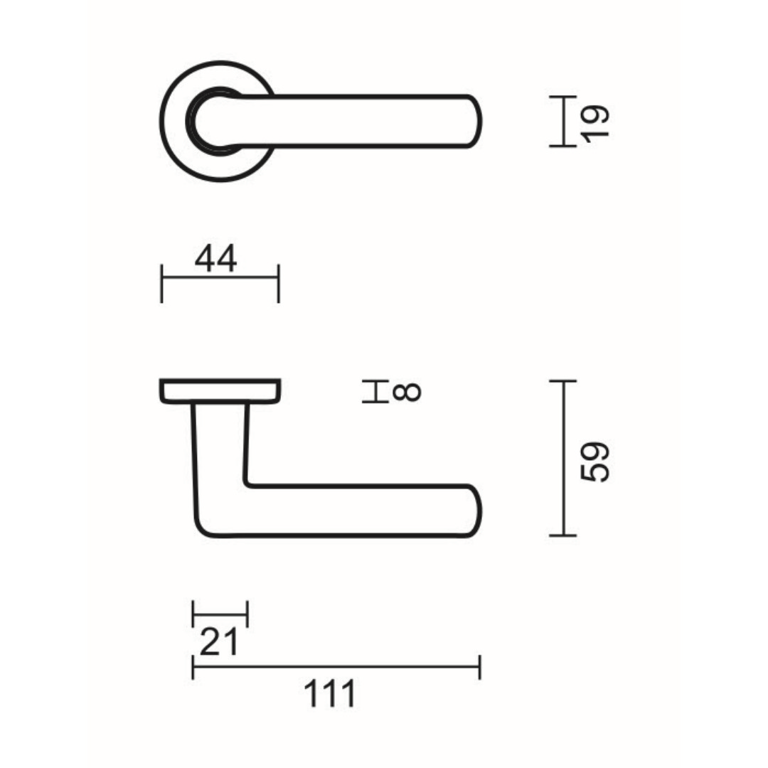 Deurkruk Pro PANDA ALU L R+NO KEY - Afbeelding 2