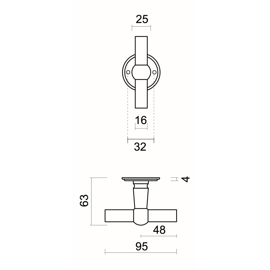 Deurkruk Pro PETANA T+T INOX LOOK R+NO KEY - Afbeelding 2