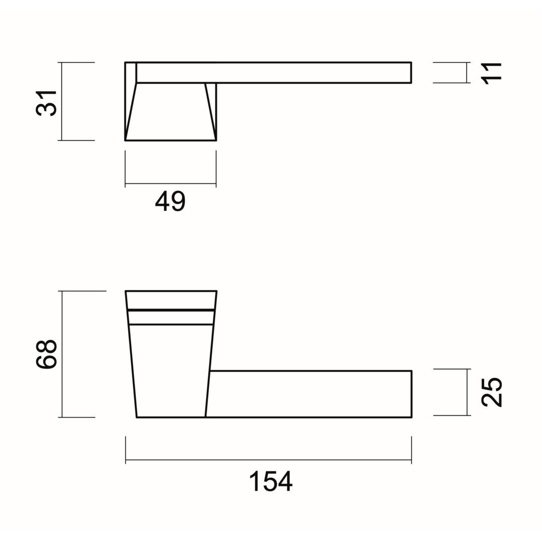 Deurkruk Pro SELIZ INOX LOOK R+NO KEY - Afbeelding 2