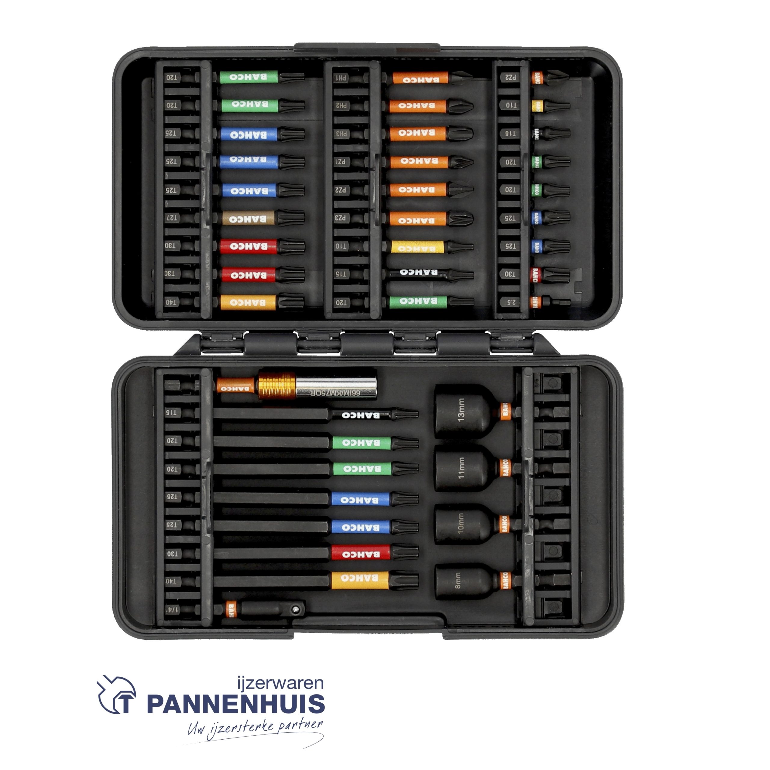 Bahco 1/4" Impact Torsie Bit Set voor Phillips/Pozidriv/TORX®/Hex Head Schroeven - 40 stuks - Afbeelding 2
