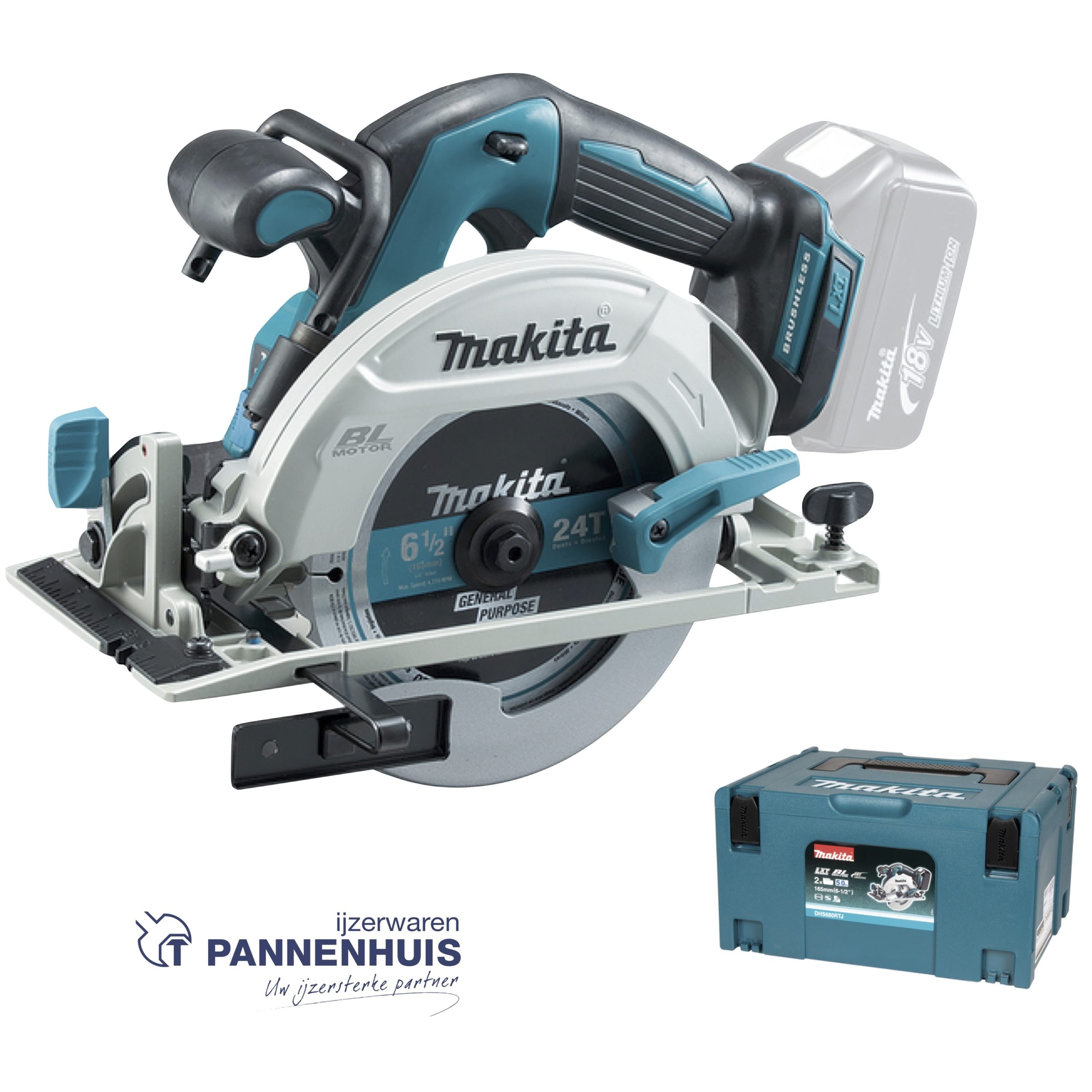 Makita DHS680ZJ Accu cirkelzaag 165mm LXT 18V (Body in koffer)