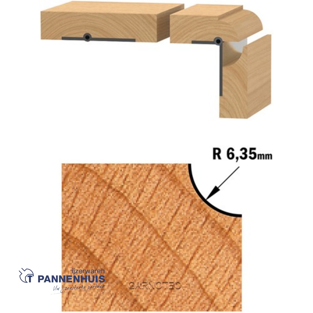 CMT Bolle radiusfrees met kogellager HW D=25,4 x 12.7mm R=6,35 L=55 S=8 Z2 - Afbeelding 3