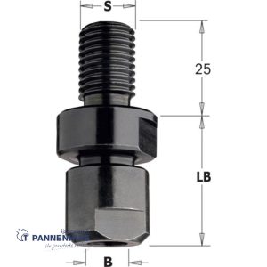 CMT Freesdragermandrijn S1=M14x2  L=38mm Spantang 10 – 12 – 12,7 in optie mogelijk