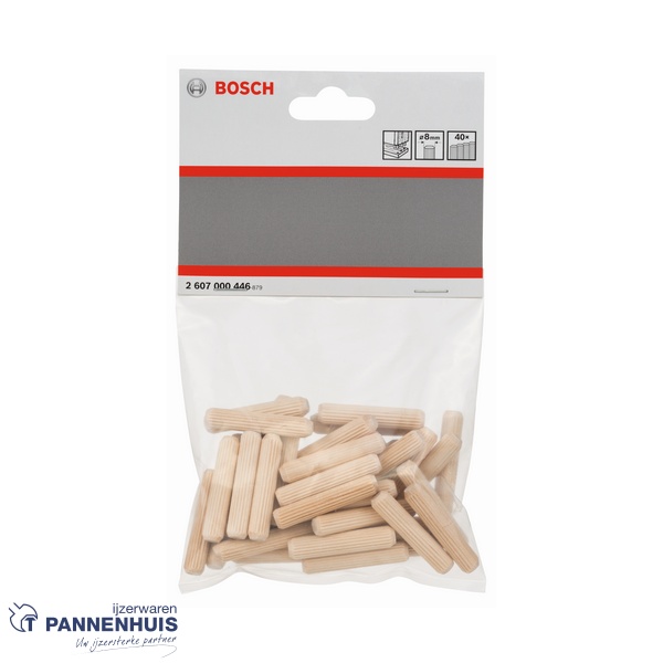 Bosch Houten deuvel gegroefd 8 x 40 mm 40x - Afbeelding 2
