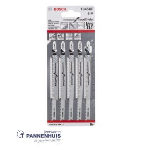 Bosch Decoupeerzaagblad T345 XF Progressor for Wood and Metal 5x