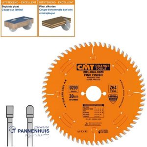 CMT Platencirkelzaag HW 200x30x3,2 Z64 HPL, Kunststof