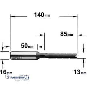 langgatboor 13mm schacht 16/50mm links
