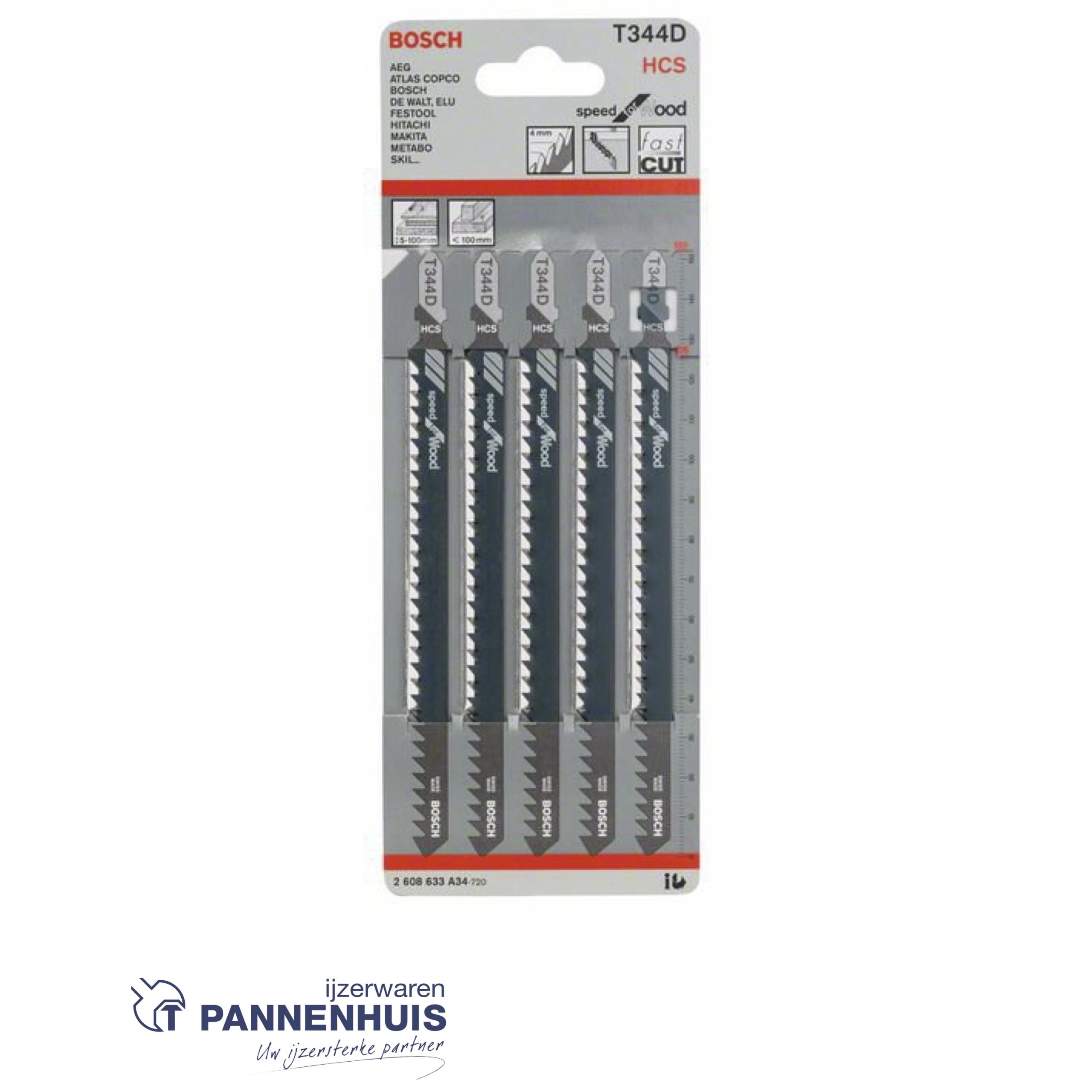 Bosch Decoupeerzaagblad T344 D Speed for Wood 5x - Afbeelding 2