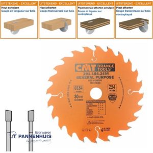 CMT Universele cirkelzaag HW 184x30x2,6 Z24 Massieve houtsoorten, Multiplex