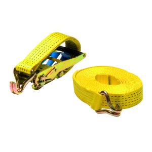 Ivana spanband geel met haken 50mm 7mtr 5000kg