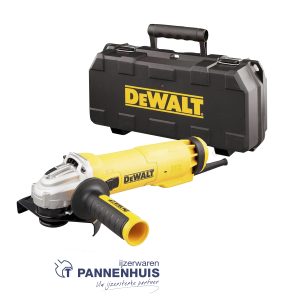 Dewalt DWE4237K Haakse slijper 125mm 1400W met schuifschakelaar en herstartbeveiliging in koffer