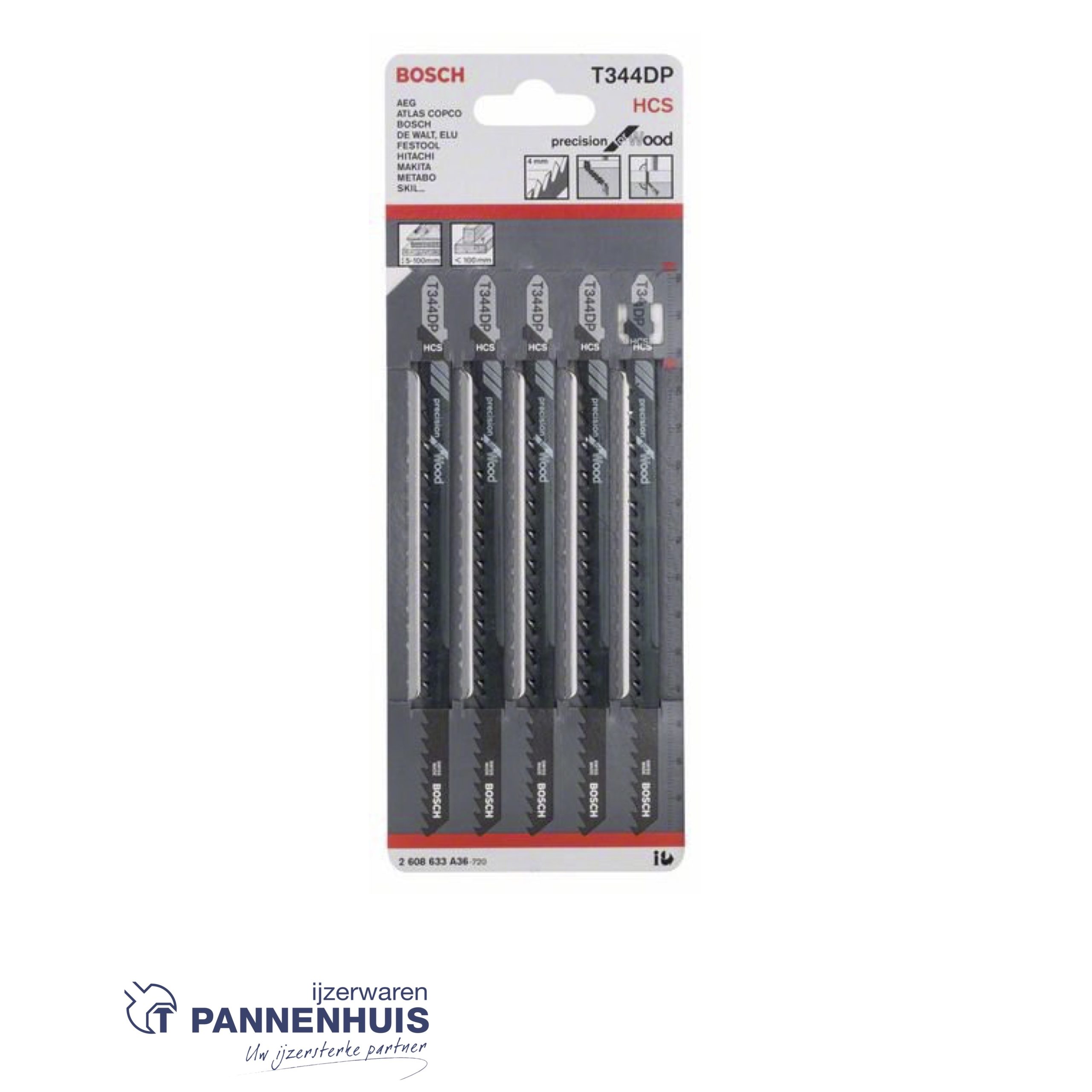 Bosch Decoupeerzaagblad T344 DP Precision for Wood 5x - Afbeelding 2