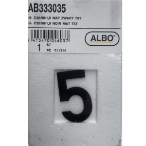eSafe -5- cijfer mat zwart E32/050/1,5