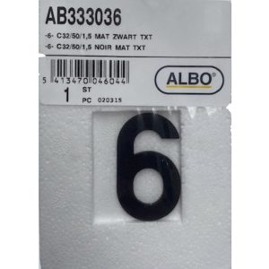 eSafe -6- cijfer mat zwart E32/050/1,5