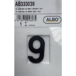 eSafe -9- cijfer mat zwart E32/050/1,5