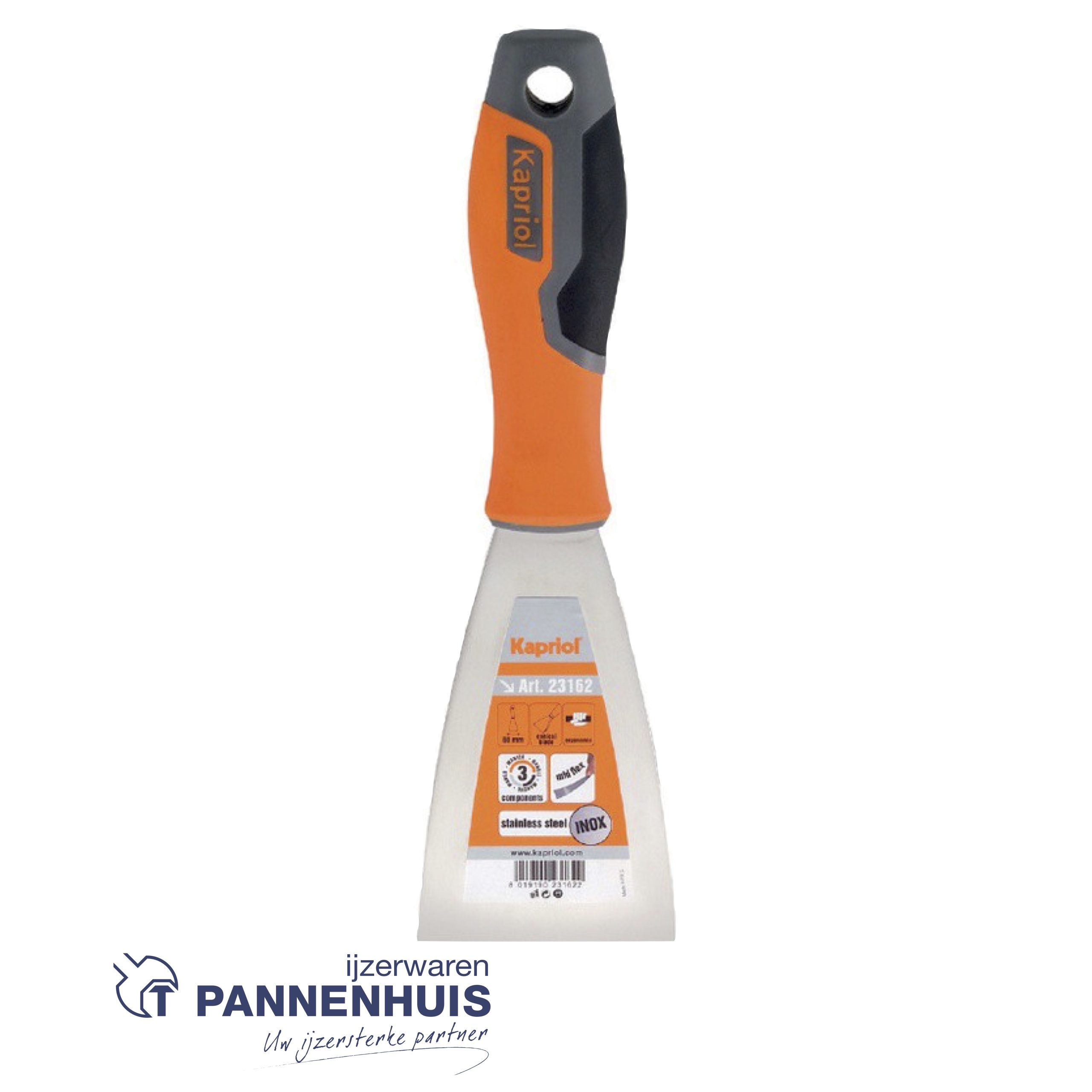 Kapriol Plamuurmes RVS/PVC 60 mm